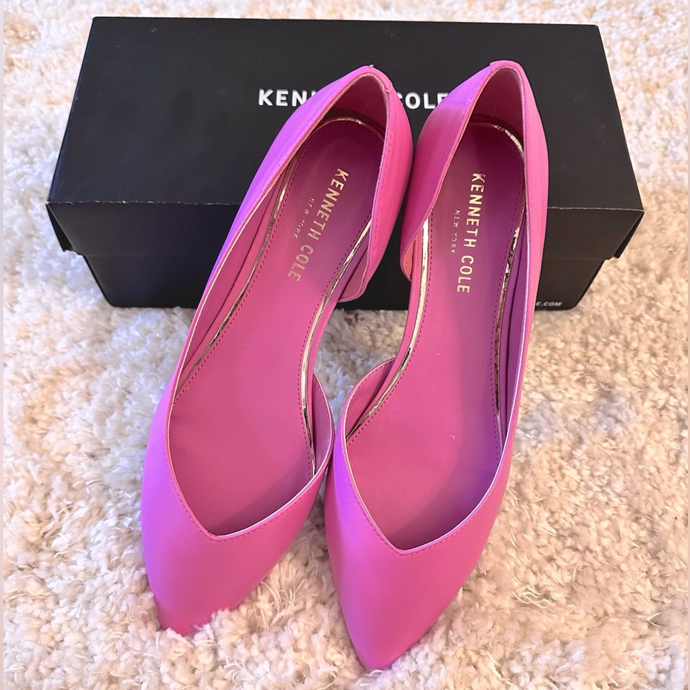 Kenneth Cole NY - Magenta Pink pointed toe flats, size 8.5 med